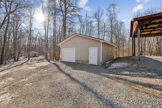 view of garage