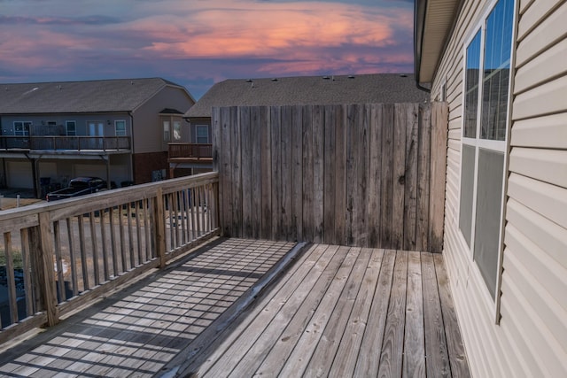 view of deck at dusk