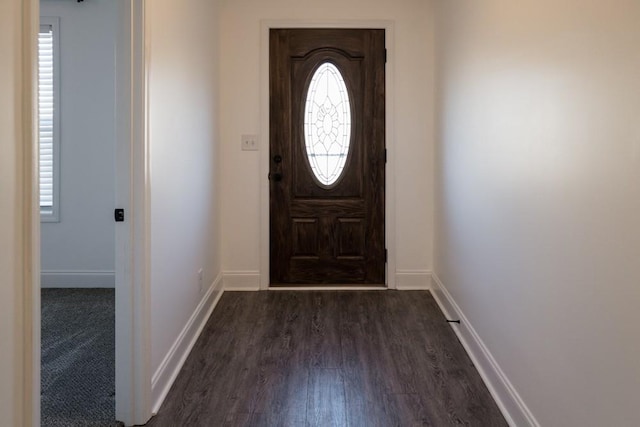 foyer featuring dark hardwood / wood-style floors