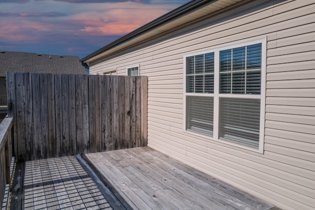 view of deck at dusk