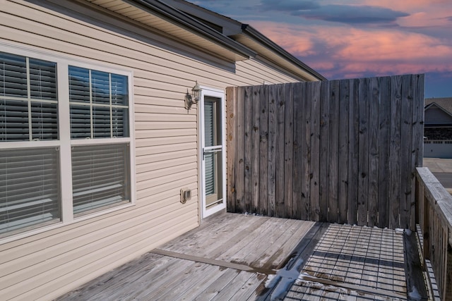 view of deck at dusk