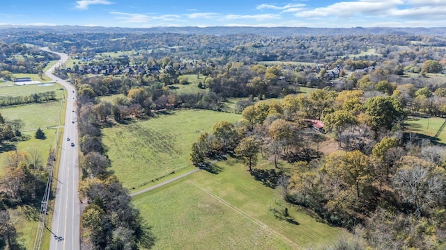 aerial view featuring a rural view