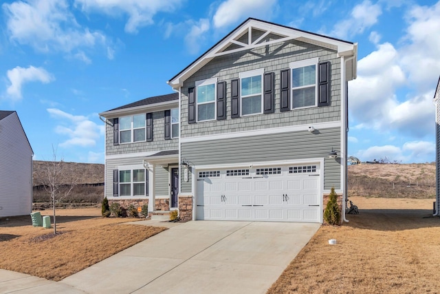 view of front of house with a garage