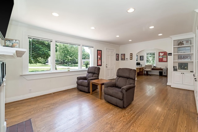 1704 Temple Ave, Nashville, TN 37215 - living room featuring hardwood / wood-style flooring and ornamental molding