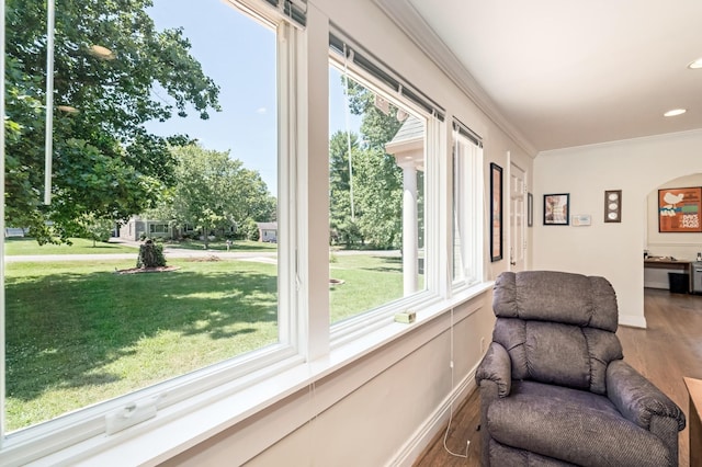 1704 Temple Ave, Nashville, TN 37215 - living area featuring crown molding and wood-type flooring