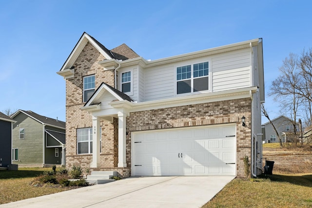 craftsman inspired home with a garage