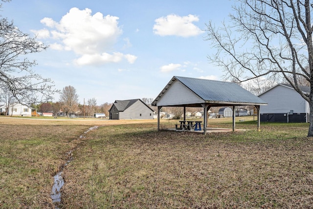 view of yard with a gazebo