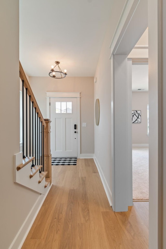 entryway featuring light hardwood / wood-style flooring