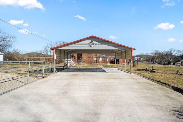 exterior space with a carport