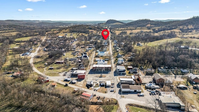 bird's eye view with a mountain view