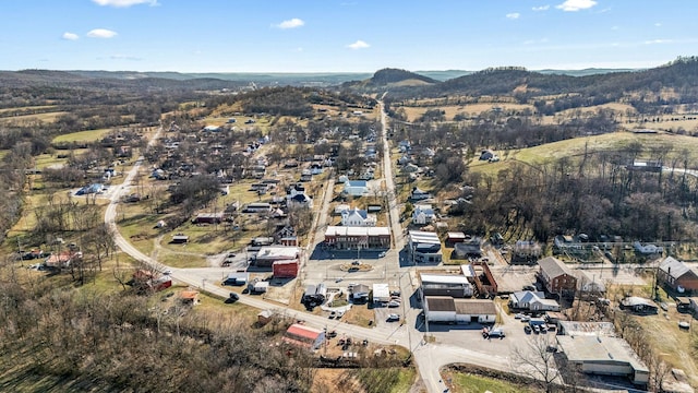 aerial view with a mountain view