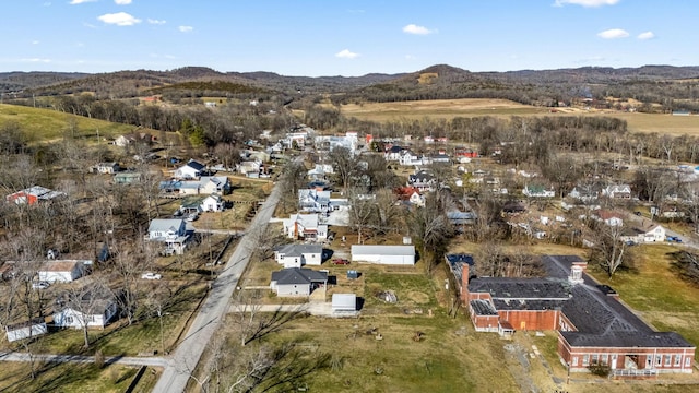 drone / aerial view with a mountain view