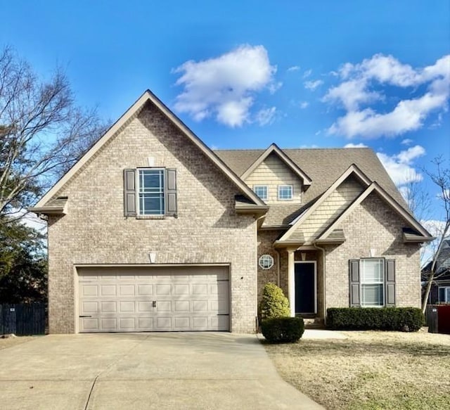 view of front of house with a garage