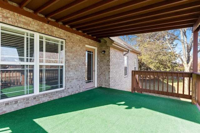 view of patio featuring a deck