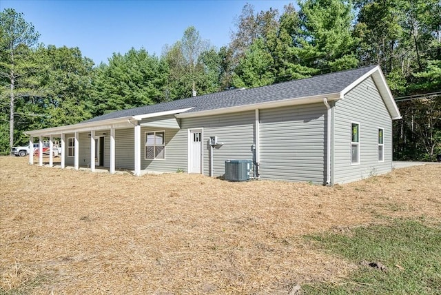 garage featuring central AC unit