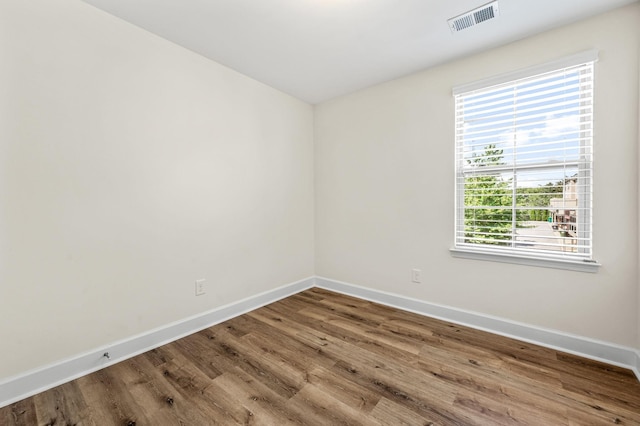 empty room featuring wood-type flooring