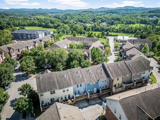 bird's eye view featuring a mountain view