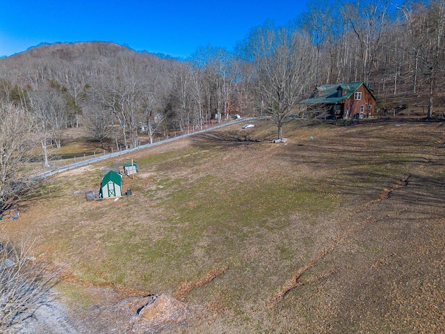 view of yard featuring a mountain view