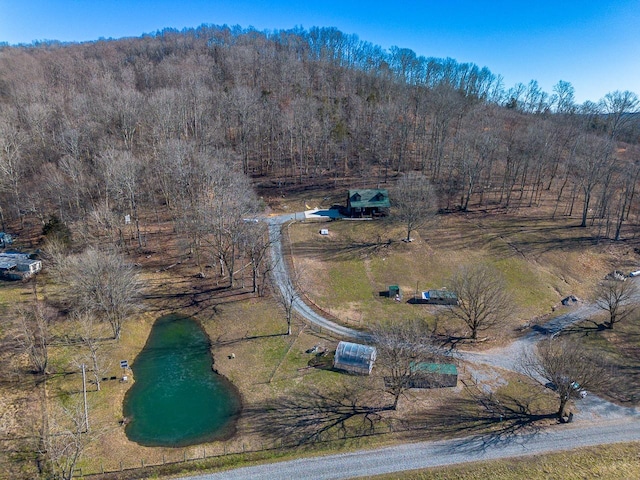 birds eye view of property featuring a rural view