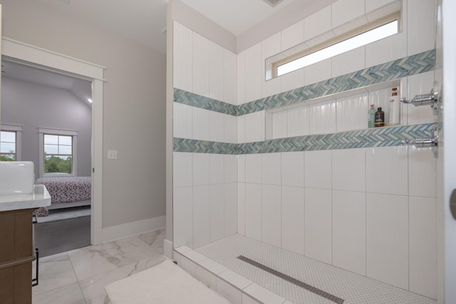 bathroom featuring walk in shower