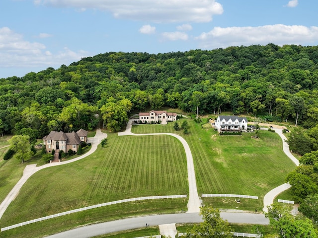 bird's eye view with a rural view