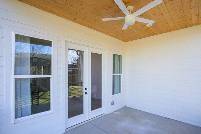 exterior space featuring a patio area and ceiling fan