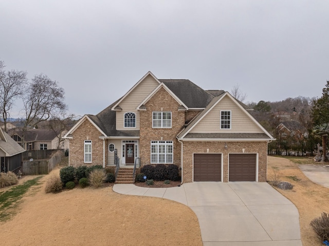 view of front facade with a garage