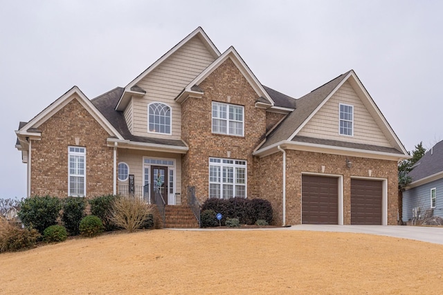 craftsman-style home with a garage