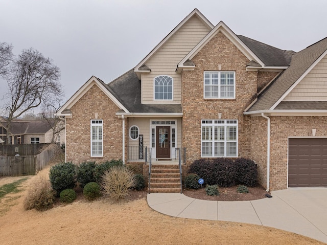 view of front of house featuring a garage