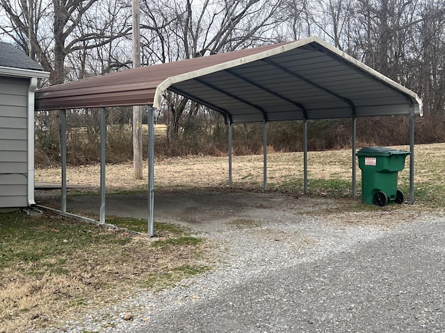 view of car parking with a carport