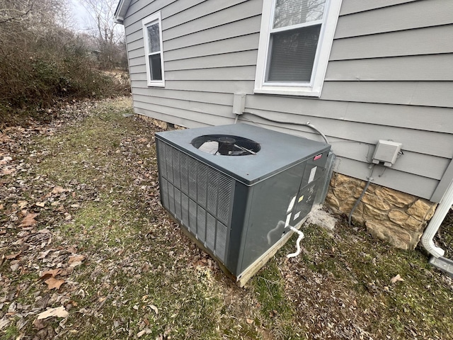 exterior details with central air condition unit