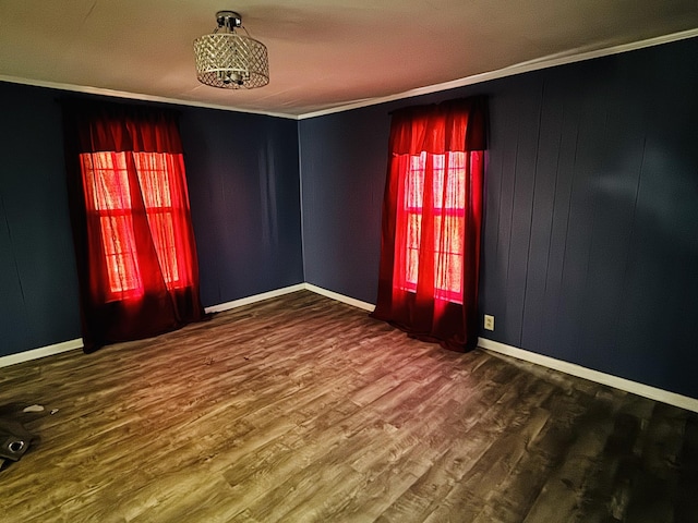 unfurnished room with hardwood / wood-style flooring