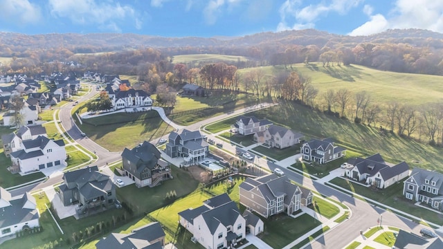 aerial view featuring a mountain view