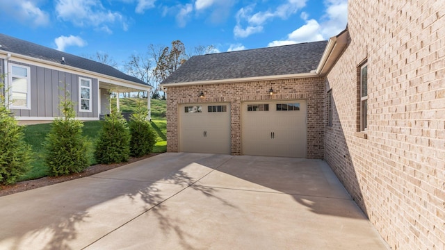 view of garage