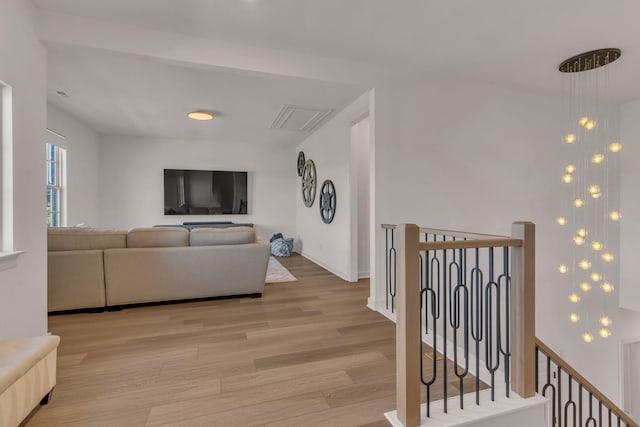 living room featuring light hardwood / wood-style floors