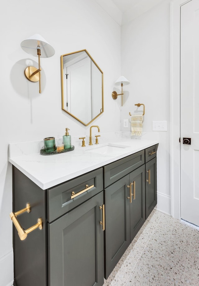 bathroom featuring vanity and tile patterned flooring