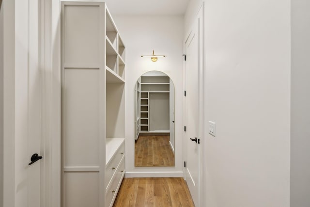 mudroom with light wood-type flooring