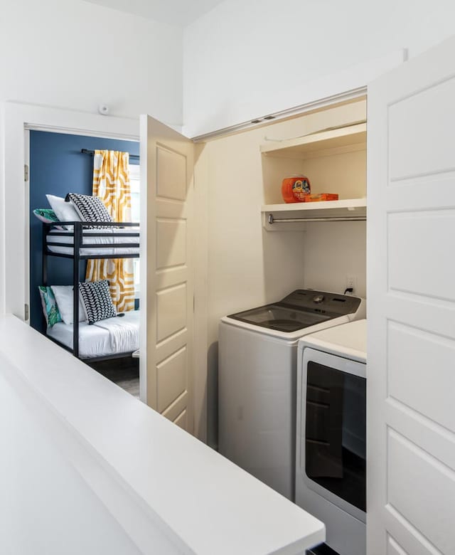 laundry area featuring washer and dryer