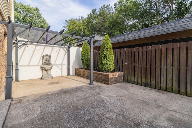 view of gate with a pergola