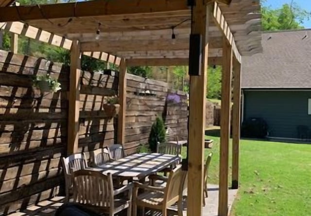 view of patio / terrace with a pergola