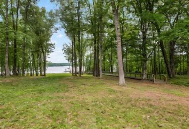 view of yard featuring a water view