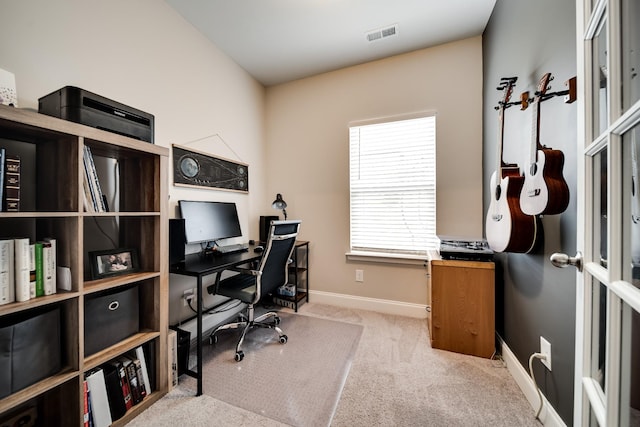 view of carpeted office