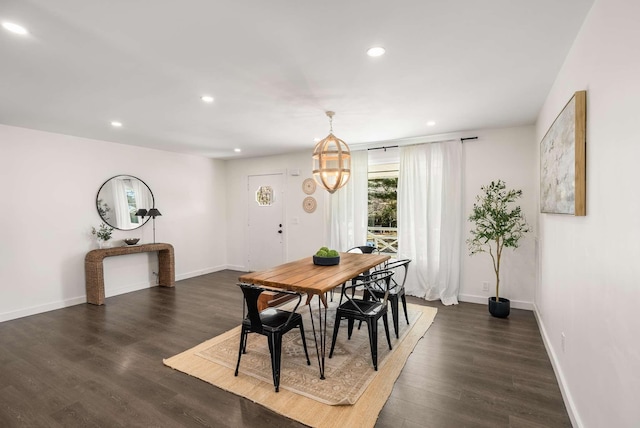 dining room featuring dark wood-type flooring