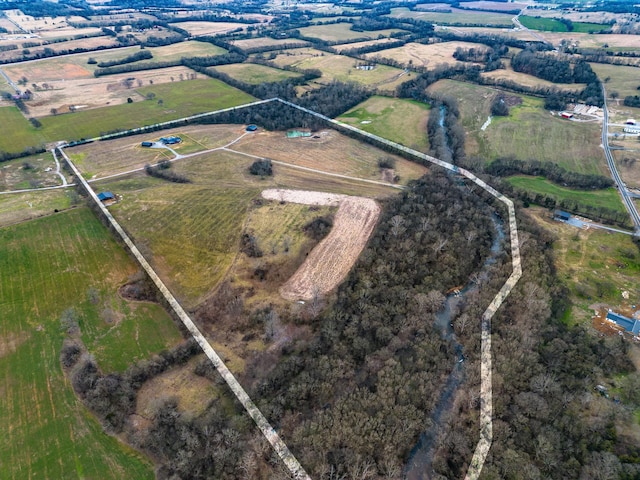 aerial view featuring a rural view