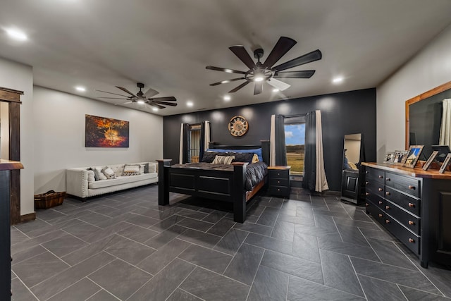 bedroom with ceiling fan