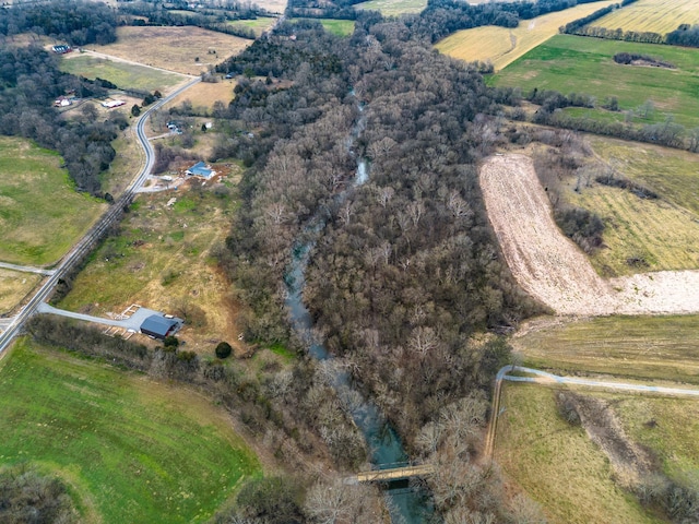 aerial view with a rural view