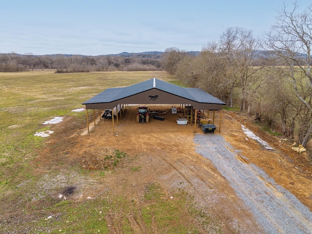 exterior space featuring a rural view