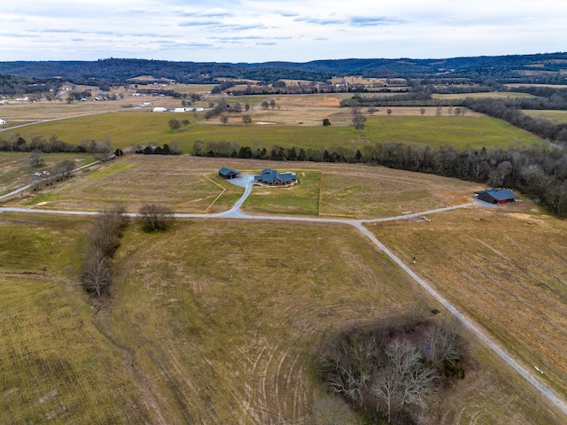 aerial view with a rural view