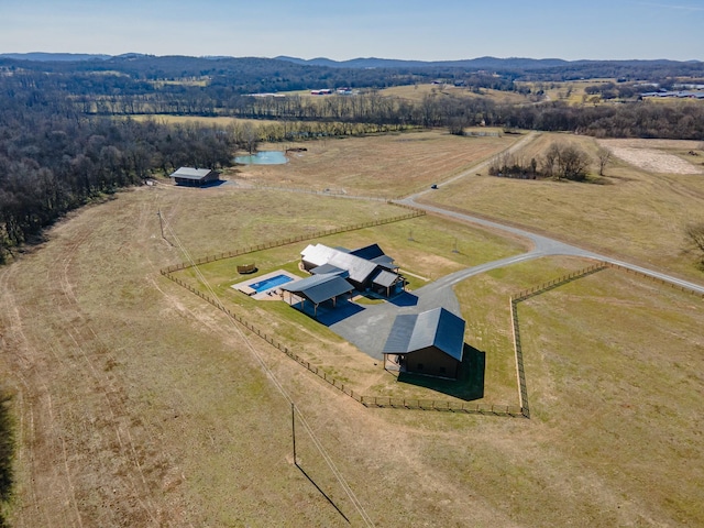 bird's eye view with a rural view