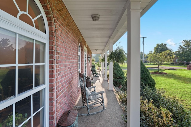 view of patio featuring covered porch